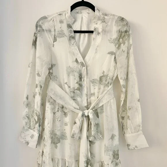 Baltic Born Lizette Maxi Dress in White Green Sage Floral Size S NWOT - Picture 5 of 10